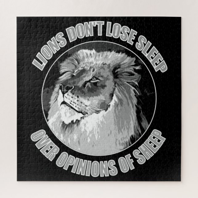 Löwen verlieren nicht den Schlaf wegen Schafen Puzzle (Vertikal)