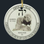 Löwen von Juda Keramik Ornament<br><div class="desc">Die Löwen von Juda repräsentieren Christus (männlicher Löwe) und seine Kirche (Löwe), sowie den Mann und die Ehefrau der Gläubigen, die ihn tragen. Dies ist auch das offizielle Siegel für Mitglieder, die die Christliche Gotteskirche aus Jerusalem unterstützen oder ihr angehören, wie sie in der Heiligen Bibel definiert ist. Es repräsentiert...</div>