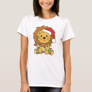 Löwen Weihnachten Wintertiere Feiertage Löwen T-Shirt