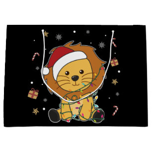 Löwen Weihnachts-Winter Tiere Löwen große Gif Große Geschenktüte