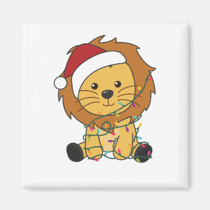 Löwen Weihnachtsschnee Wintertiere Löwen Magnet