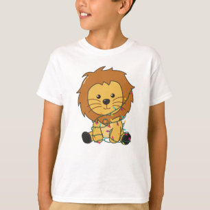 Löwen Weihnachtsschnee Wintertiere Löwen T-Shirt