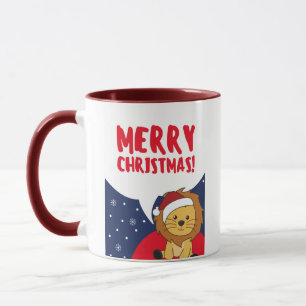 Löwen Weihnachtsschnee Wintertiere Löwen Tasse