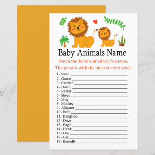 Löwenbaby-Tiere-Name-Spiel