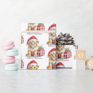 Löwenbaby Weihnachtspapier zum Einpacken Geschenkpapier