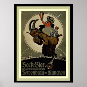 Lowenbrau Bock Bier Werbeplakat 12 x 16 Poster