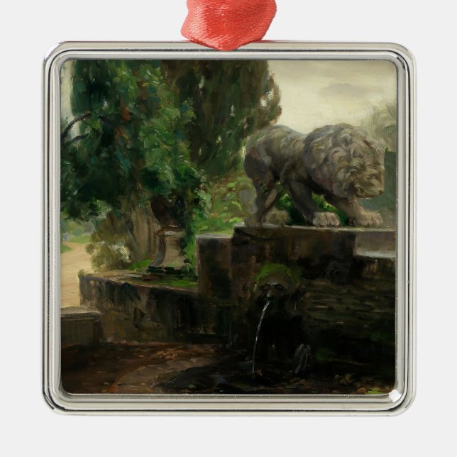 Löwenbrunnen in Rom (von H.A. Brendekilde) Ornament Aus Metall (Vorne)