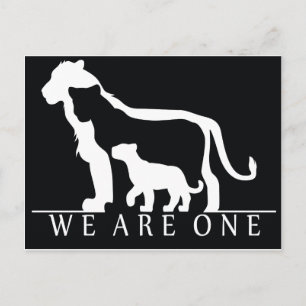 Löwenfamilie (schwarze Fassung) Postkarte