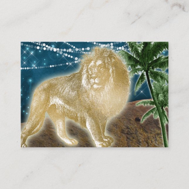 Löwenfestigkeit Power Felsen Coach Fitness Tier Visitenkarte (Vorderseite)