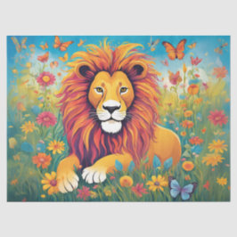 Löwengarten im Blumengarten Seidenpapier