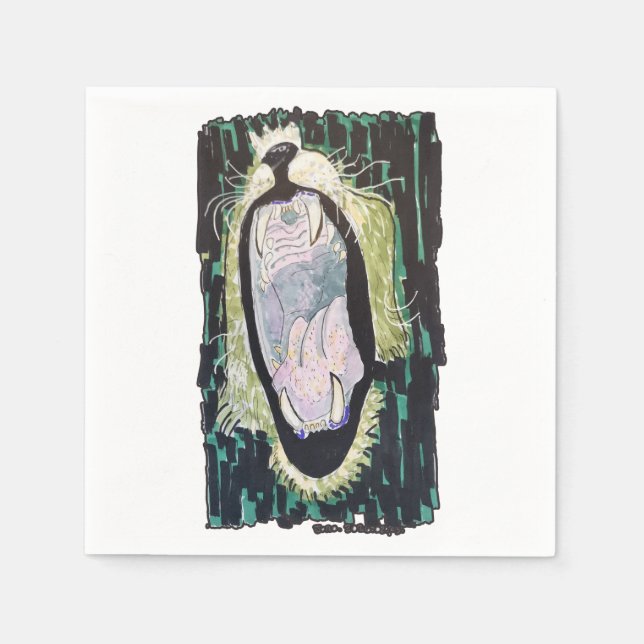 Löwengebrüll Serviette (Vorderseite)