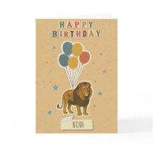 LöwenGeburtstagskarte - Individuelle Name