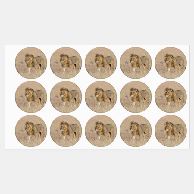 Löwengehen Etiketten (Blatt)