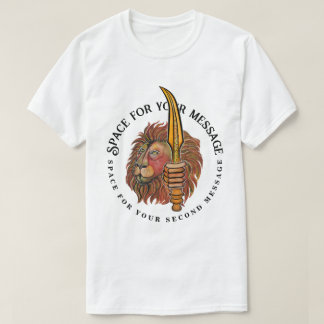 Löwengesicht Künstlerischer Kreis mit individuelle T-Shirt