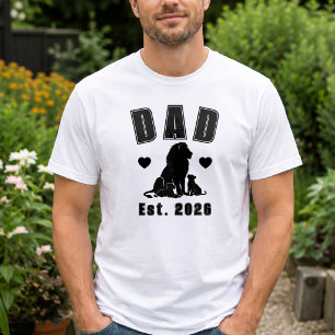 Löwenjunges-Silhouette Neuer Vater Gründungsjahr T-Shirt