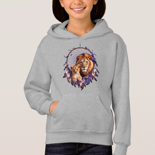 Löwenjunges Traumfänger Kinder Pullover Hoodie (Vorderseite)