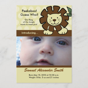 LÖWENKÖNIG Baby Dschungel Geburtsankündigung Ankündigung