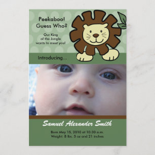 LÖWENKÖNIG Baby Geburt Ankündigung Dschungel