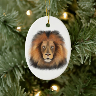 Löwenkönig des Dschungels realistische männliche W Keramik Ornament