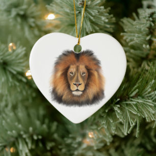 Löwenkönig des Dschungels realistische männliche W Keramik Ornament