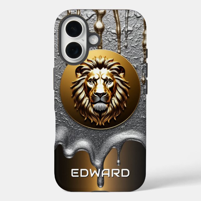Löwenkönig Individuelles Namensdesign 🦁 Case-Mate iPhone Hülle (Rückseite)