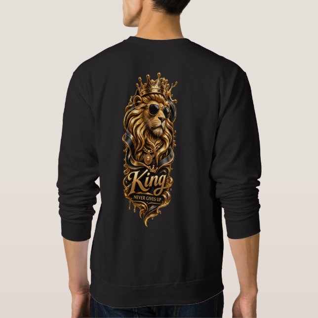 Löwenkönig Sweatshirt mit Krone (Rückseite)