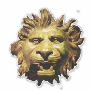 LÖWENKOPF IN BRONZE Figurenkopf Antikes Römisches  Aufkleber