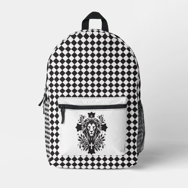 Löwenkopf in Cross-Backpack Bedruckter Rucksack (Vorderseite)