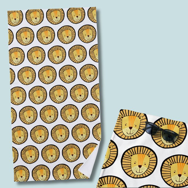 Löwenkopf Kinder Strandtuch (Lion pattern beach towel)