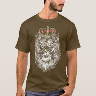 Löwenkopf mit Golden Crown Big Cat Lover Wildli T-Shirt
