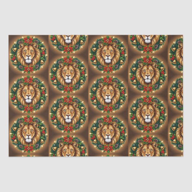 Löwenkopf mit Kreidepapier Seidenpapier (Vorderseite)