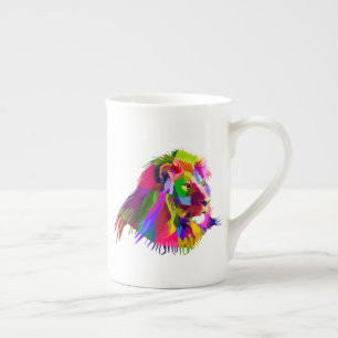 Löwenkopf-Prismatisches Pop-Art-Design-62502 Prozellantasse