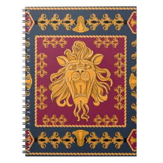 Löwenkopfschal: goldenes Motiv. Notizblock