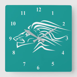 Löwenkunst - Zeichn - Auswählen/Hinzufügen Ihrer F Quadratische Wanduhr