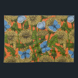 Löwenmedow Geschirrtuch<br><div class="desc">Vector nahtloses Muster mit Lüstern und gemeinsamen blauen Schmetterlingen.</div>