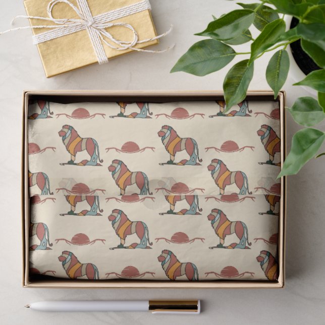Löwenmuster-Seidenpapier | Safari-Geschenkverpacku Seidenpapier (Geschenk)