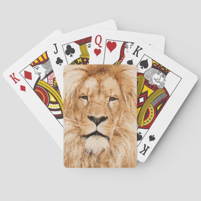 LÖWENPORTRAIT SPIELKARTEN (Rückseite)