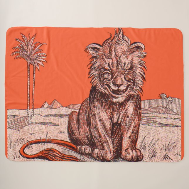 Löwenprint Sherpadecke (Vorderseite (Horizontal))