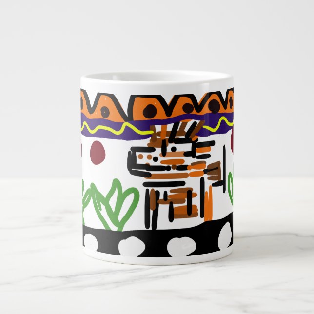 Löwenrückkunst Jumbo-Tasse (Vorderseite)