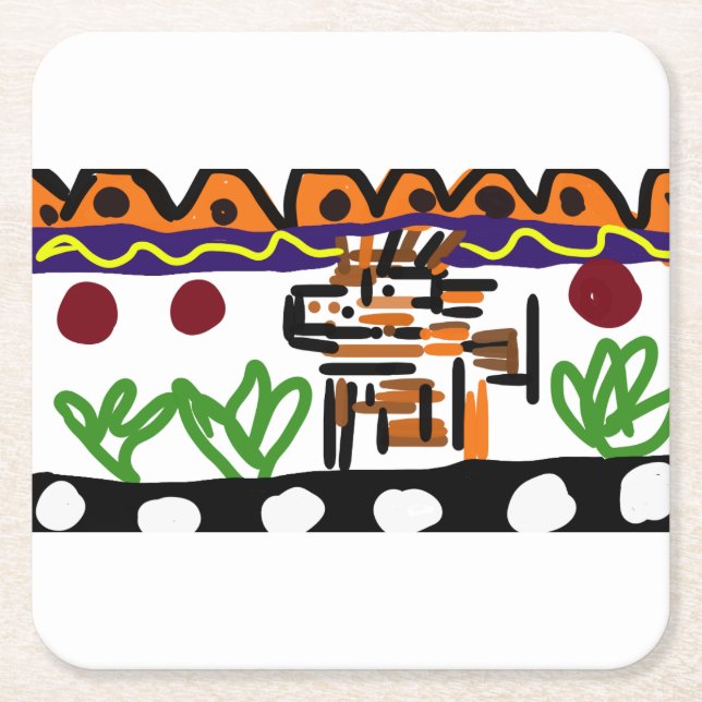 Löwenrückkunst Rechteckiger Pappuntersetzer (Vorderseite)