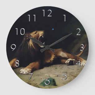 Löwenschnappen bei einem Schmetterling Große Wanduhr