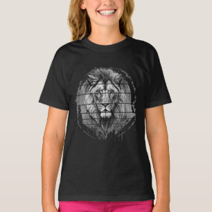 Löwenschwarz und weiß T-Shirt