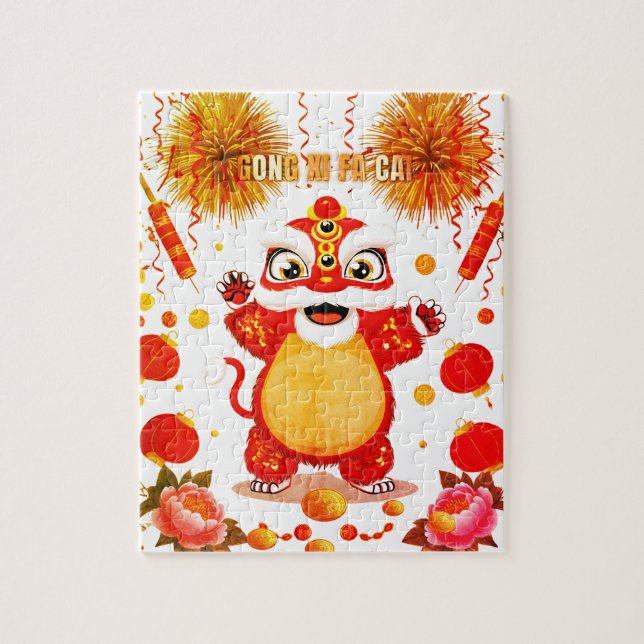 Löwentanz-Puzzle für Kinder Puzzle (Vertikal)