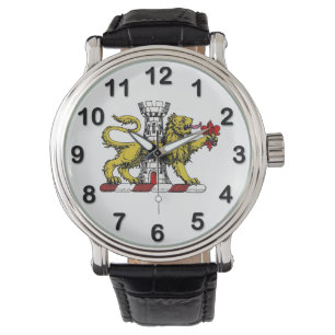 Löwenturm Fleur de Lis Wappen Emblem C Armbanduhr
