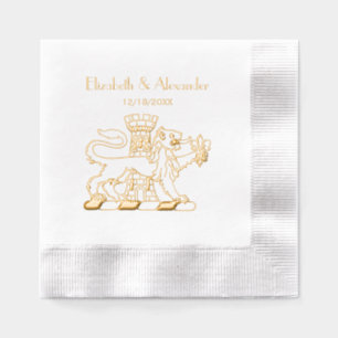 Löwenturm Fleur de Lis Wappen Emblem C Servietten Mit Folie