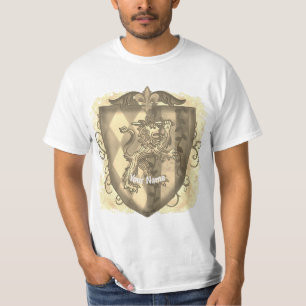 Löwenwappen Streifen Schild Nachname T-Shirt
