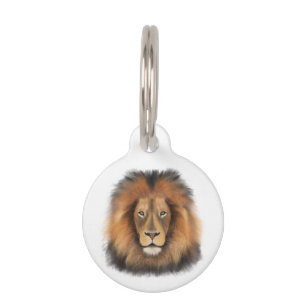 Löwenwasserfarbe Leo Königssafari-Urwaldkatze Haustiermarke