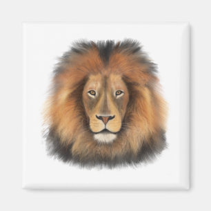 Löwenwasserfarbe Leo Königssafari-Urwaldkatze Magnet