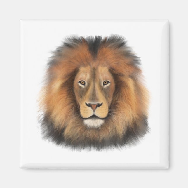Löwenwasserfarbe Leo Königssafari-Urwaldkatze Magnet (Vorne)