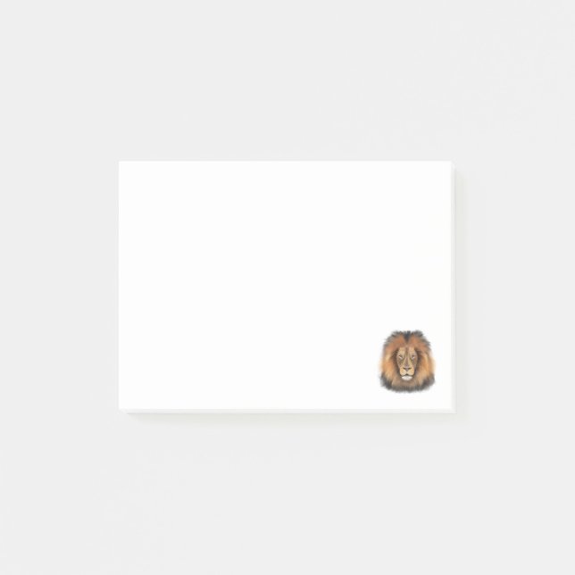 Löwenwasserfarbe Leo Königssafari-Urwaldkatze Post-it Klebezettel (Vorderseite)